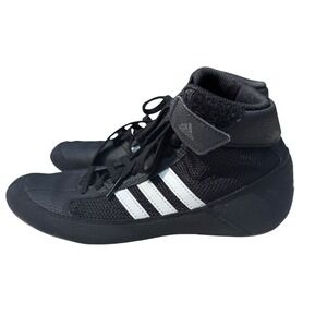 Adidas HVC 2 Wrestling Shoe Mens Size 4 Black White Stripes Boxing YYJ